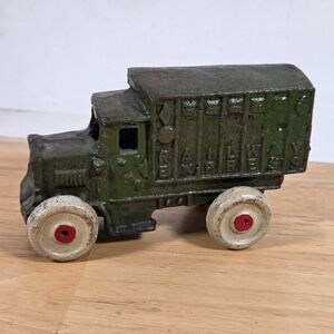 Green Cast Iron Railway Express Toy Truck Vintage